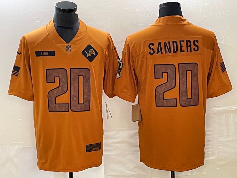 Men Detroit Lions #20 Sanders brown Nike 2023 Salute To Service Limited NFL Jersey
